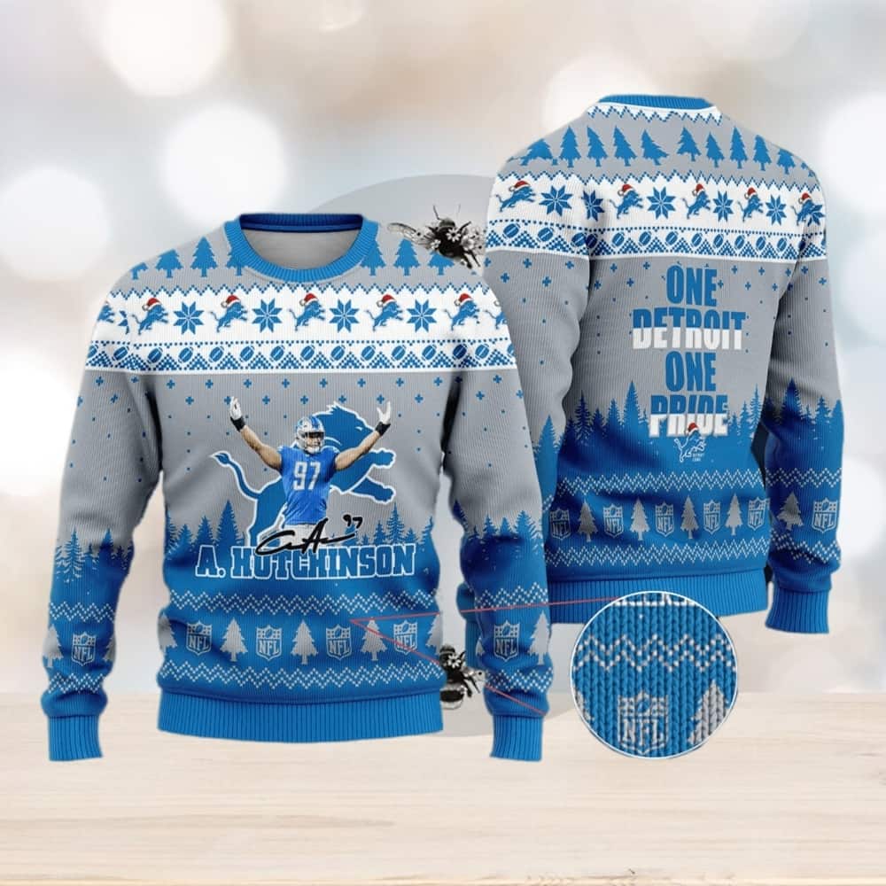 NFL Detroit Lions Ugly Christmas Sweater One Detroit One Pride NFL Detroit Lions Ugly Christmas Sweater One Detroit One Pride