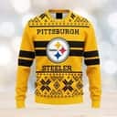 Yellow NFL Pittsburgh Steelers Ugly Christmas Sweater Snowflake Pattern