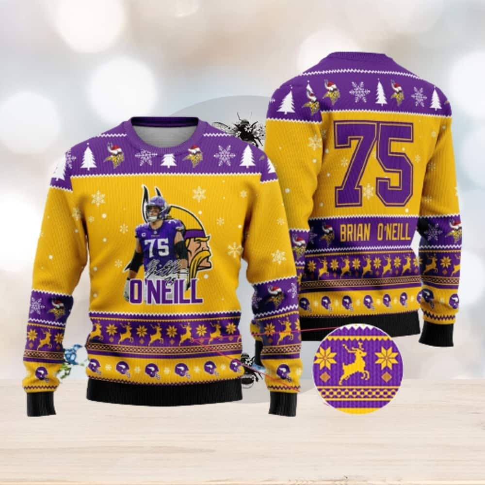 NFL Minnesota Vikings Ugly Christmas Sweater Custom Name And Number NFL Minnesota Vikings Ugly Christmas Sweater Custom Name And Number