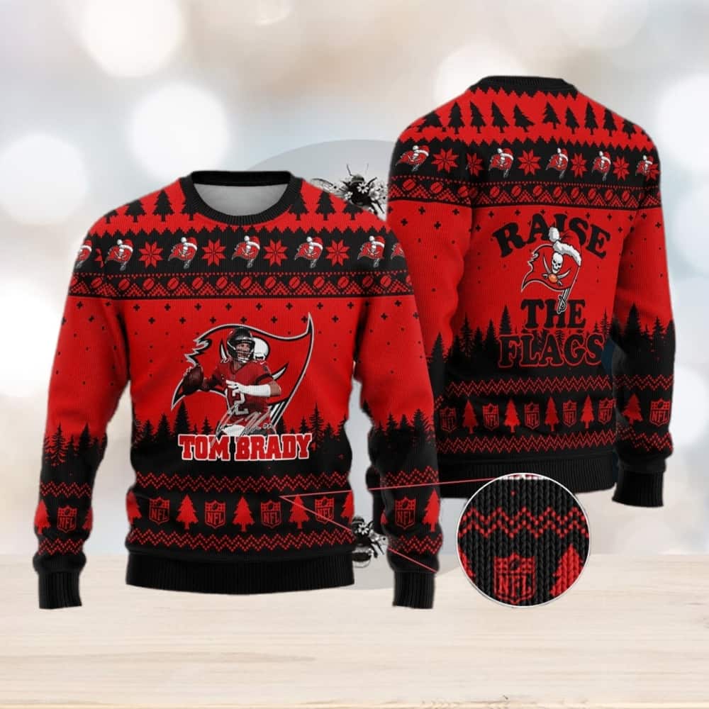 NFL Tampa Bay Buccaneers Ugly Christmas Sweater Raise The Flags NFL Tampa Bay Buccaneers Ugly Christmas Sweater Raise The Flags