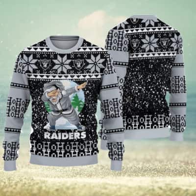 NFL Las Vegas Raiders Ugly Christmas Sweater Dabbing Santa