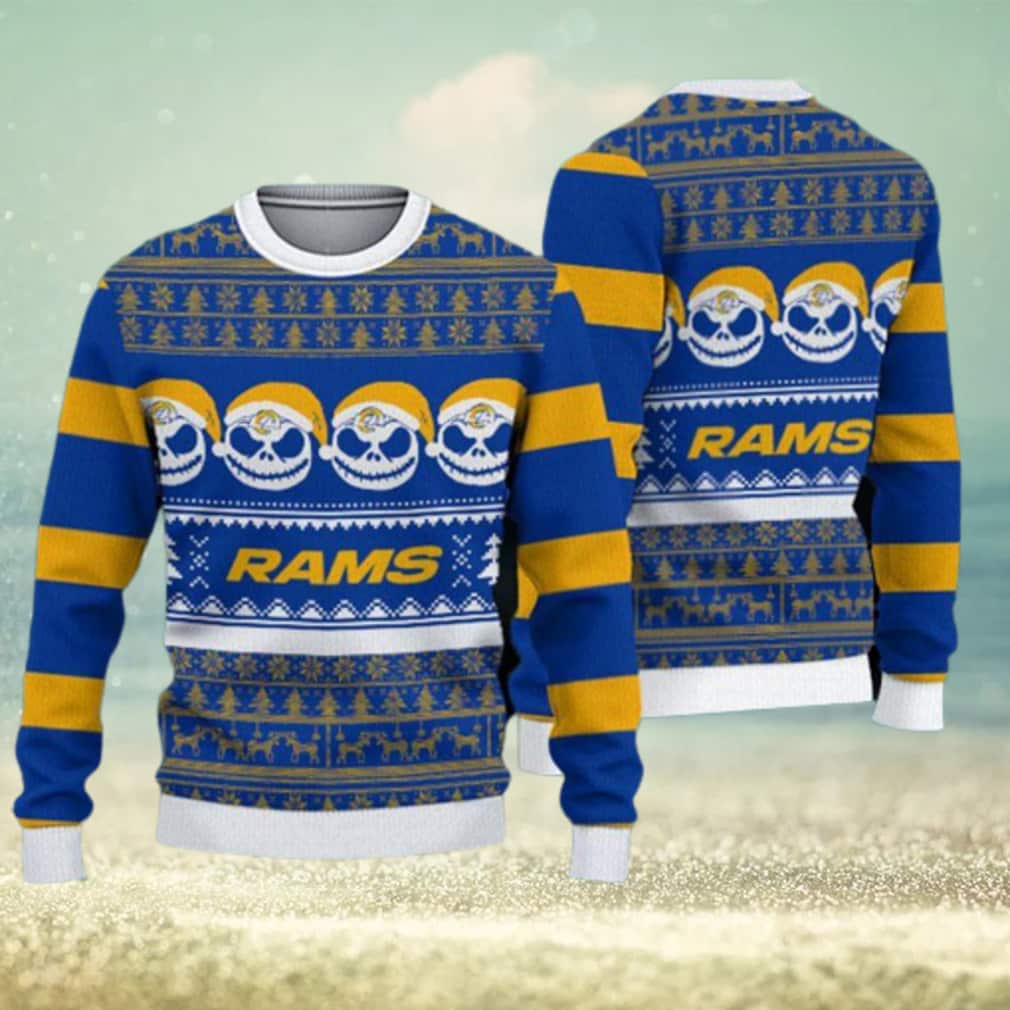 NFL Los Angeles Rams Ugly Christmas Sweater Snowflake Reindeer Pattern NFL Los Angeles Rams Ugly Christmas Sweater Snowflake Reindeer Pattern