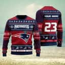 NFL New England Patriots Ugly Christmas Sweater Custom Name And Number