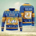 NFL Los Angeles Rams Ugly Christmas Sweater Custom Name And Number