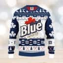 Labatt Blue Ugly Christmas Sweater Snowflake Pine Tree Reindeer