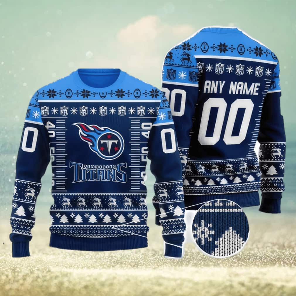 NFL Tennessee Titans Ugly Christmas Sweater Custom Name And Number NFL Tennessee Titans Ugly Christmas Sweater Custom Name And Number