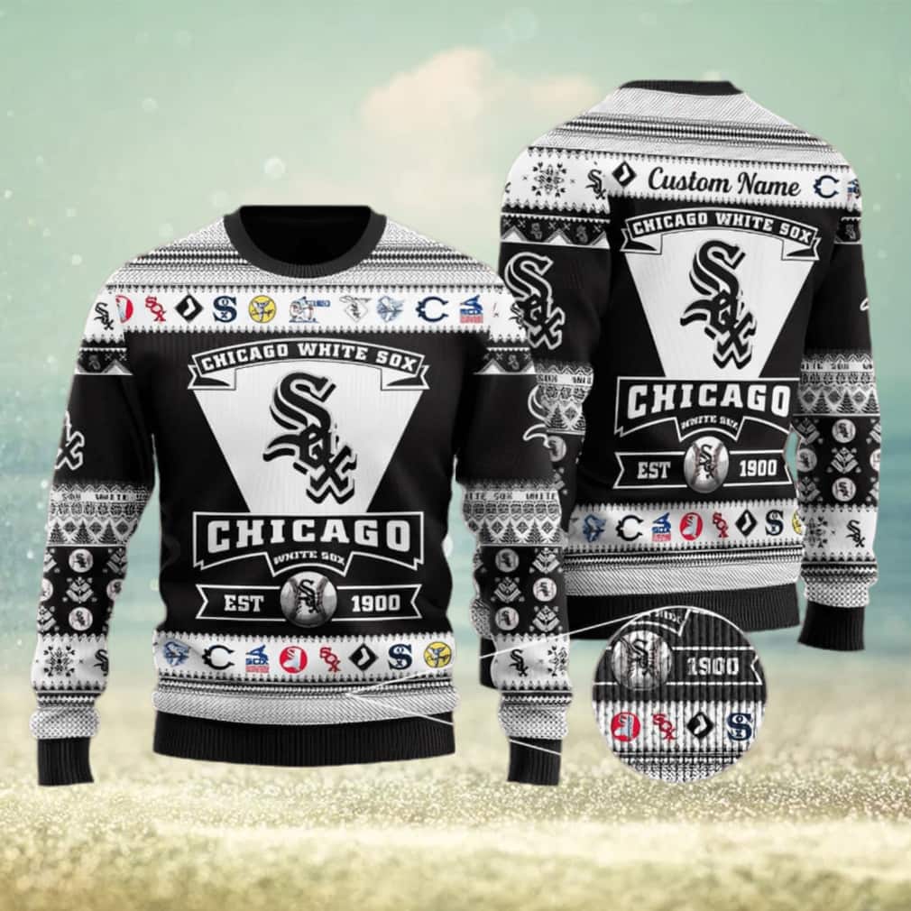 MLB Chicago White Sox Ugly Christmas Sweater Custom Name MLB Chicago White Sox Ugly Christmas Sweater Custom Name