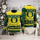NCAA Oregon Ducks Ugly Christmas Sweater Reindeer Snowflake Pine Tree