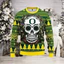 NCAA Oregon Ducks Ugly Christmas Sweater Skull