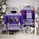 NCAA Kansas State Wildcats Ugly Christmas Sweater Custom Name Number