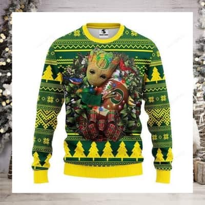 Groot Loves NCAA Oregon Ducks Ugly Christmas Sweater