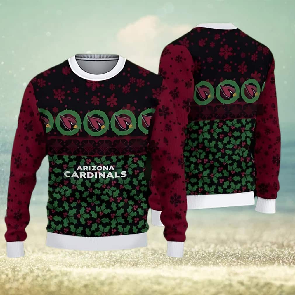 NFL Arizona Cardinals Ugly Christmas Sweater Four-Leaf Clover NFL Arizona Cardinals Ugly Christmas Sweater Four-Leaf Clover