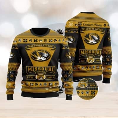 NCAA Missouri Tigers Ugly Christmas Sweater Custom Name
