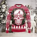 NCAA Alabama Crimson Tide Ugly Christmas Sweater Skull Flower