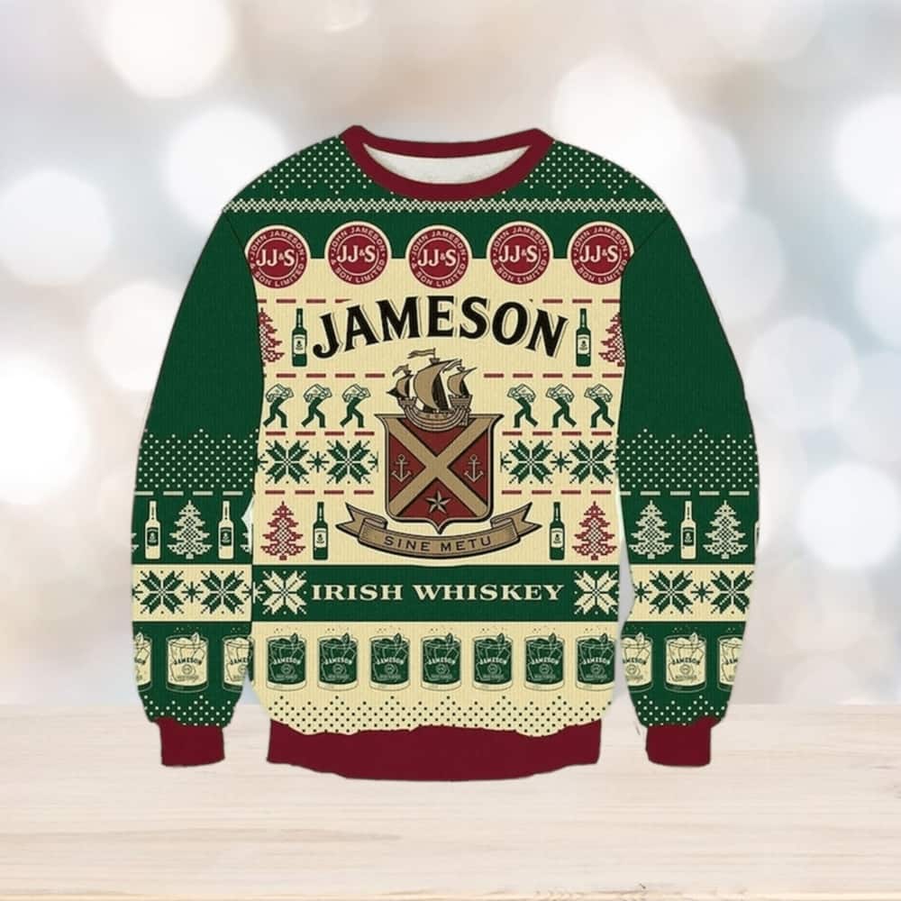 Jameson Irish Whiskey Ugly Christmas Sweater Winter Gift Snowflake Jameson Irish Whiskey Ugly Christmas Sweater Winter Gift Snowflake