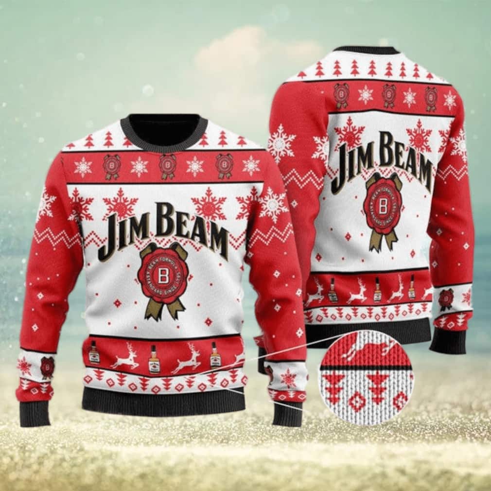Jim Beam Beer Ugly Christmas Sweater Xmas Pattern Jim Beam Beer Ugly Christmas Sweater Xmas Pattern