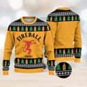 Fireball Whicky Ugly Christmas Sweater Snowflake Pine Tree