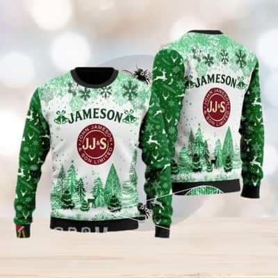 Jameson Ugly Christmas Sweater Snowflake Pine Tree Reindeer