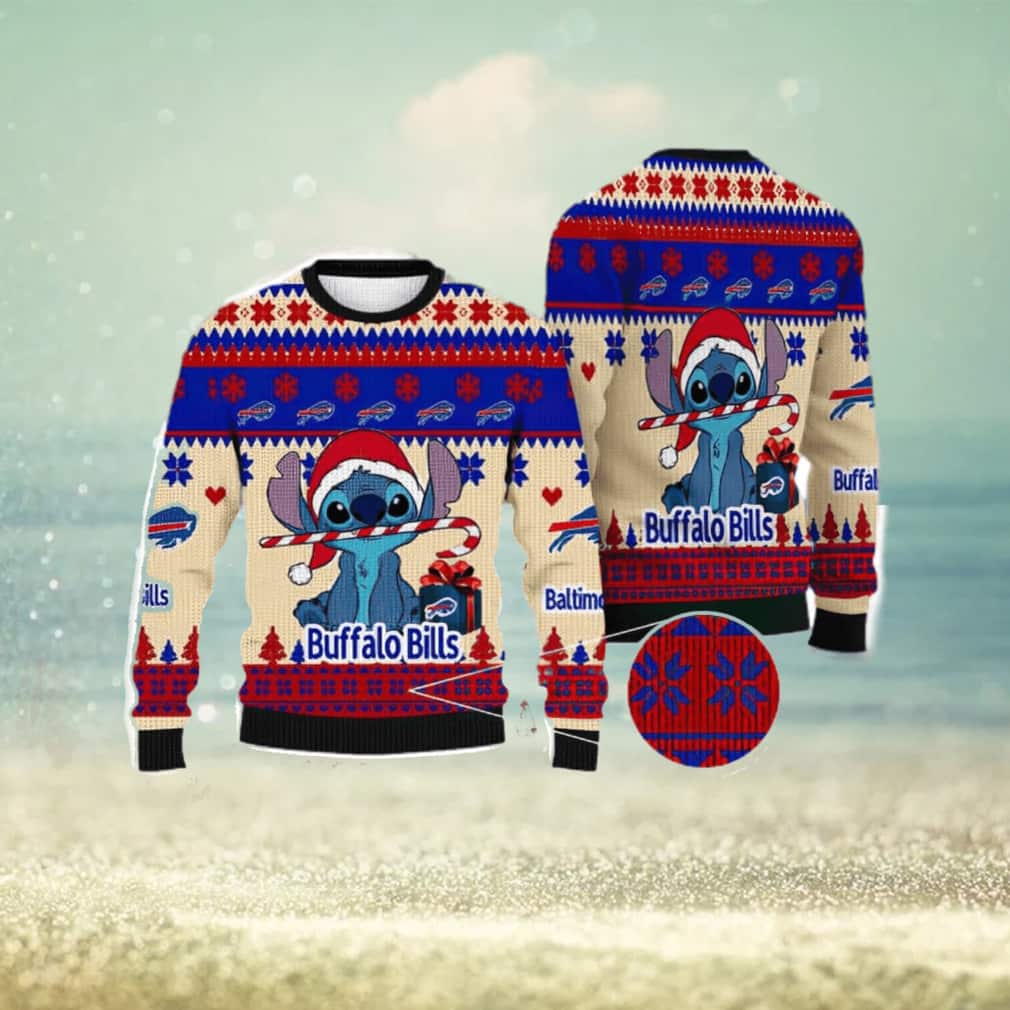 Cute Stitch NFL Buffalo Bills Ugly Christmas Sweater