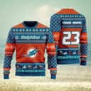 NFL Miami Dolphins Ugly Christmas Sweater Custom Name And Number