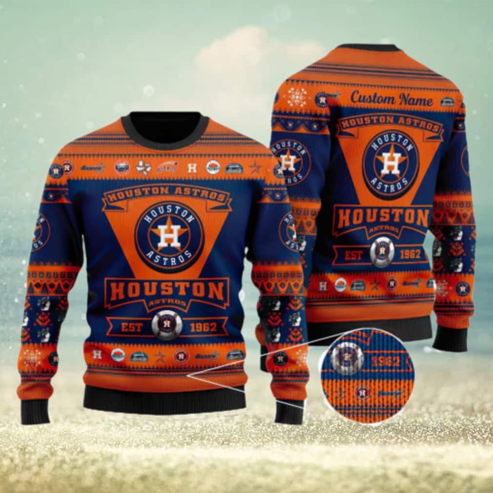 MLB Houston Astros Ugly Christmas Sweater Custom Name MLB Houston Astros Ugly Christmas Sweater Custom Name
