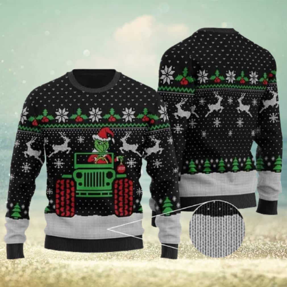 Funny Grinch Ugly Christmas Sweater Drive Jeep Funny Grinch Ugly Christmas Sweater Drive Jeep