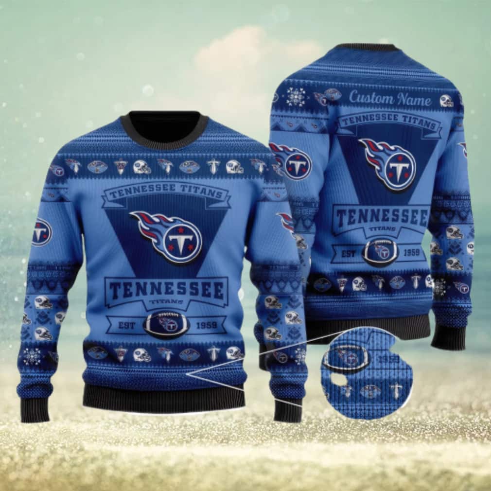 NFL Tennessee Titans Ugly Christmas Sweater Custom Name NFL Tennessee Titans Ugly Christmas Sweater Custom Name
