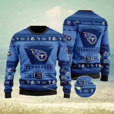 NFL Tennessee Titans Ugly Christmas Sweater Custom Name