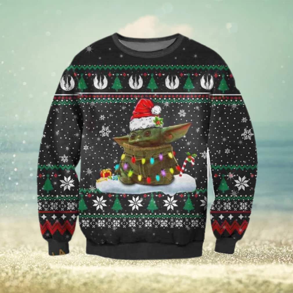 Star Wars Baby Yoda Ugly Christmas Sweater Colorful Light Star Wars Baby Yoda Ugly Christmas Sweater Colorful Light