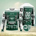 NFL New York Jets Ugly Christmas Sweater Custom Name And Number
