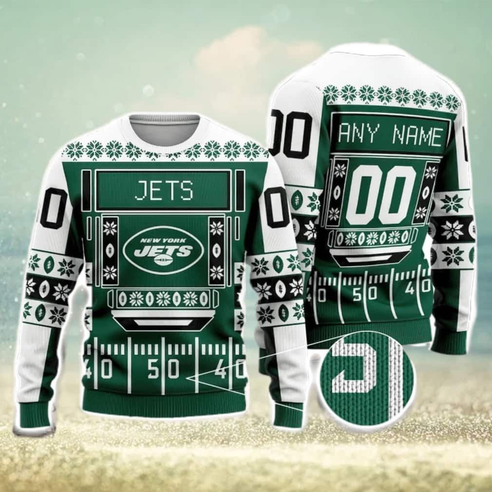 NFL New York Jets Ugly Christmas Sweater Custom Name And Number NFL New York Jets Ugly Christmas Sweater Custom Name And Number