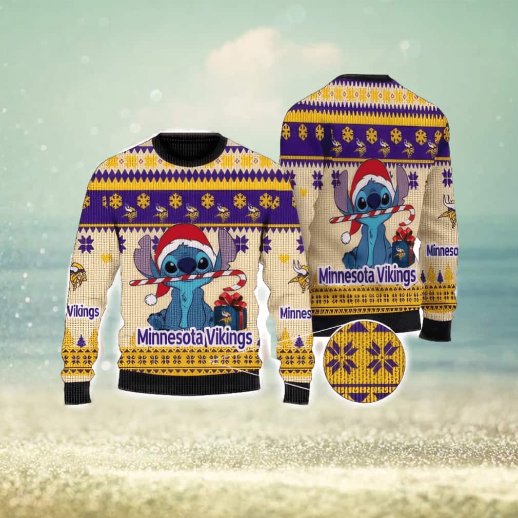 Cute Stitch NFL Minnesota Vikings Ugly Christmas Sweater