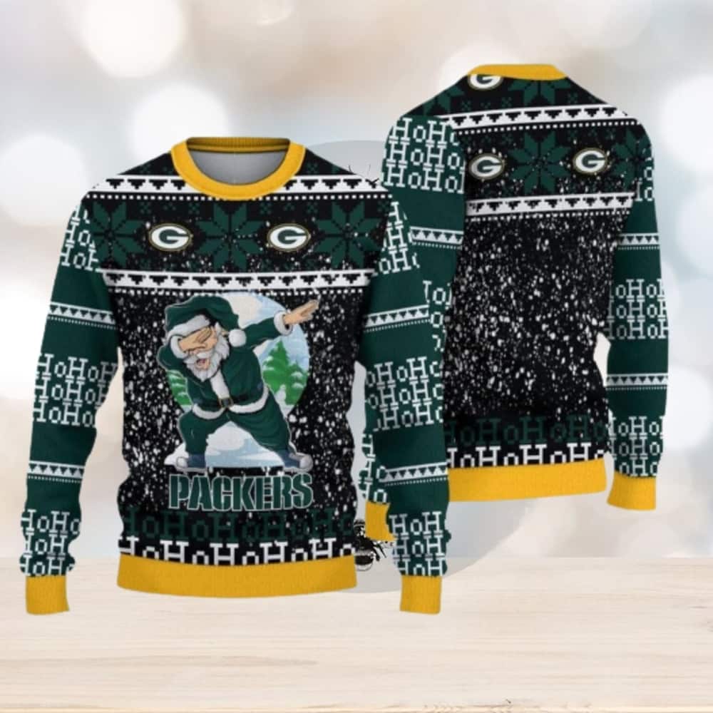NFL Green Bay Packers Ugly Christmas Sweater Dabbing Santa NFL Green Bay Packers Ugly Christmas Sweater Dabbing Santa