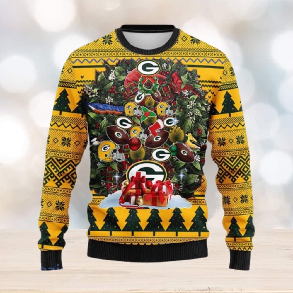 NFL Green Bay Packers Ugly Christmas Sweater Tree Ball NFL Green Bay Packers Ugly Christmas Sweater Tree Ball