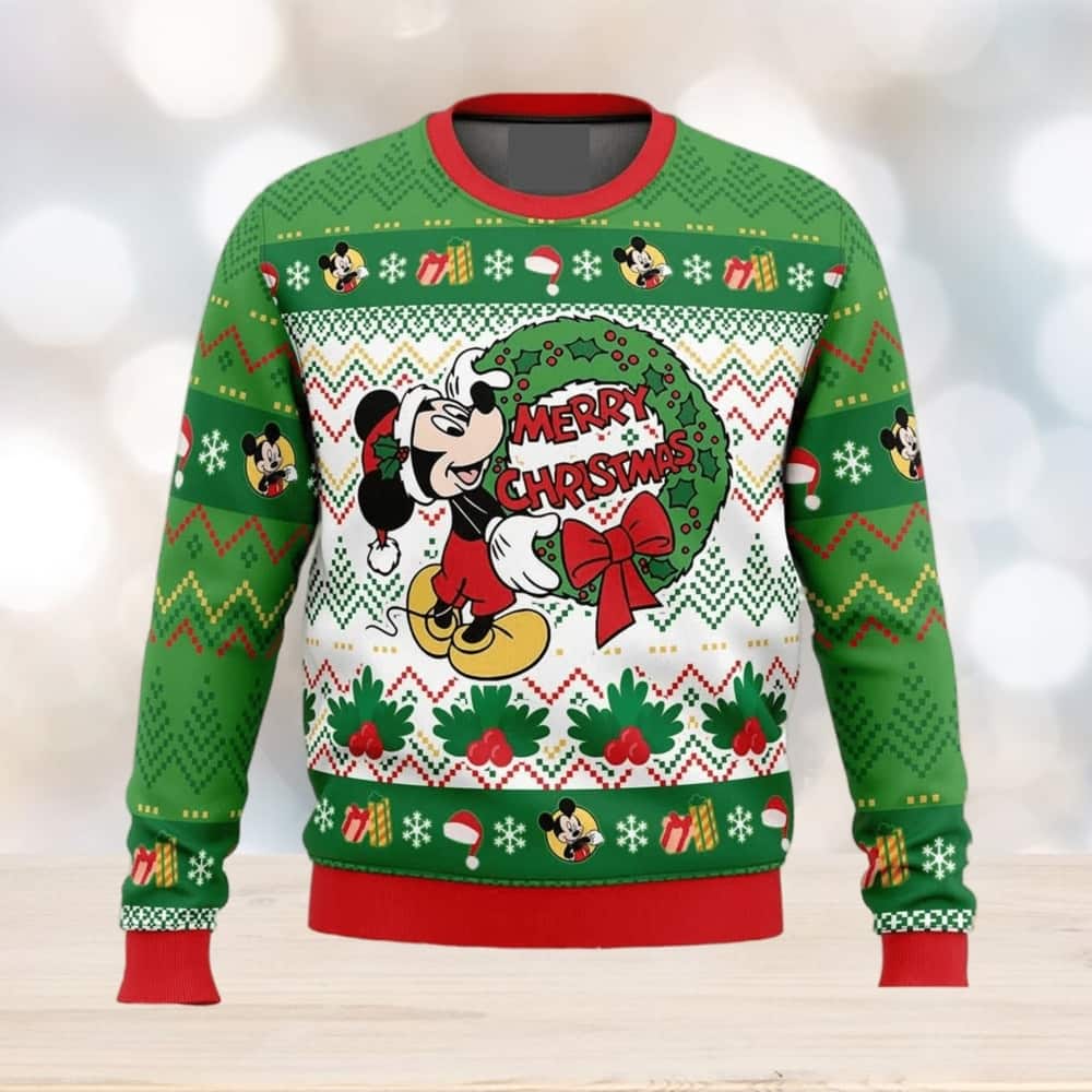 Disney Mickey Mouse Ugly Christmas Sweater Merry Christmas Gift