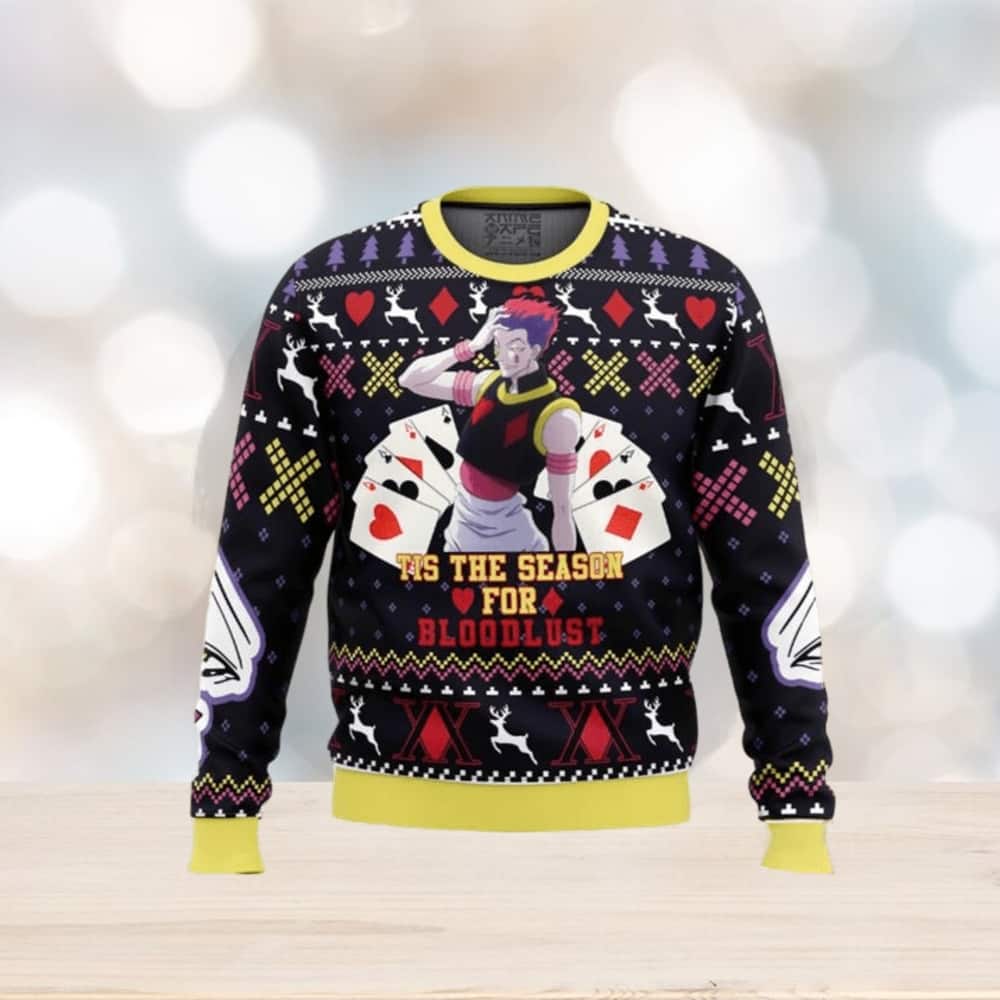 Hunter X Hunter Hisoka Ugly Christmas Sweater Tis The Season For Bloodlust Hunter X Hunter Hisoka Ugly Christmas Sweater Tis The Season For Bloodlust