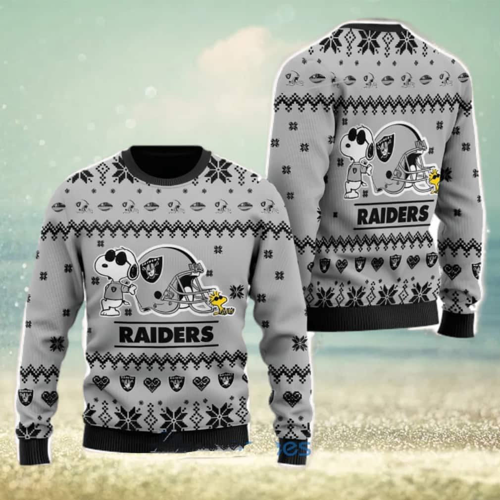 Cute Snoopy NFL Las Vegas Raiders Ugly Christmas Sweater Cute Snoopy NFL Las Vegas Raiders Ugly Christmas Sweater