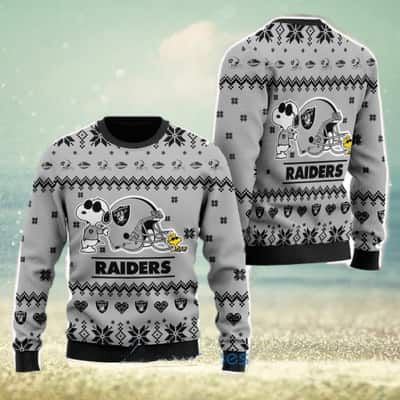 Cute Snoopy NFL Las Vegas Raiders Ugly Christmas Sweater