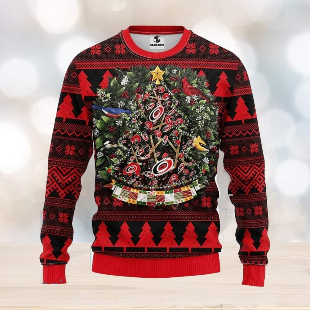 NHL Carolina Hurricanes Ugly Christmas Sweater Tree Ball