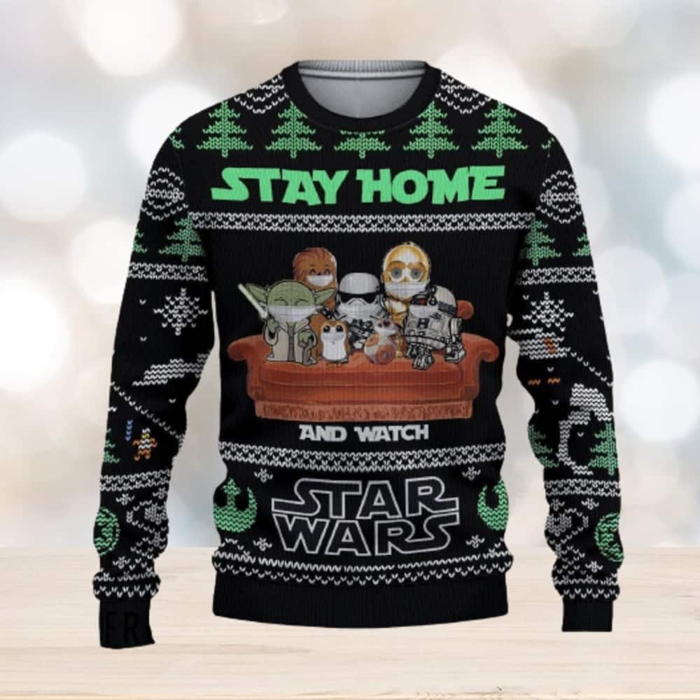 Star Wars Ugly Christmas Sweater Stay Home And Watch