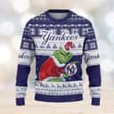 Funny Grinch MLB New York Yankees Ugly Christmas Sweater Snowflake Reindeer