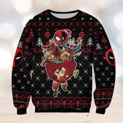 Black Deadpool Spider-Man Marvel Ugly Christmas Sweater