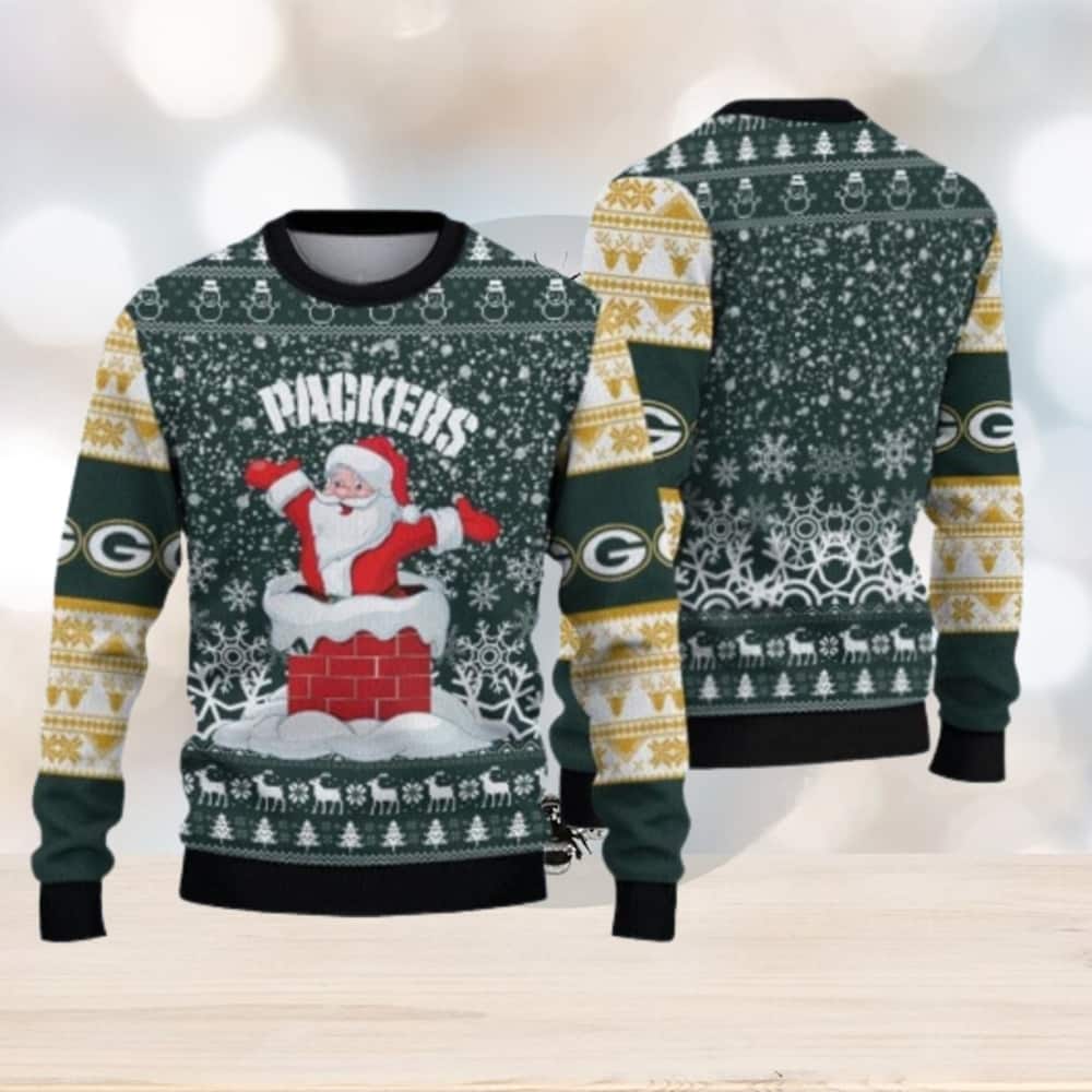 Santa Claus NFL Green Bay Packers Ugly Christmas Sweater Santa Claus NFL Green Bay Packers Ugly Christmas Sweater