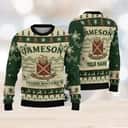 Jameson Irish Whiskey Ugly Christmas Sweater Custom Name Pine Tree Jameson Irish Whiskey Ugly Christmas Sweater Custom Name Pine Tree