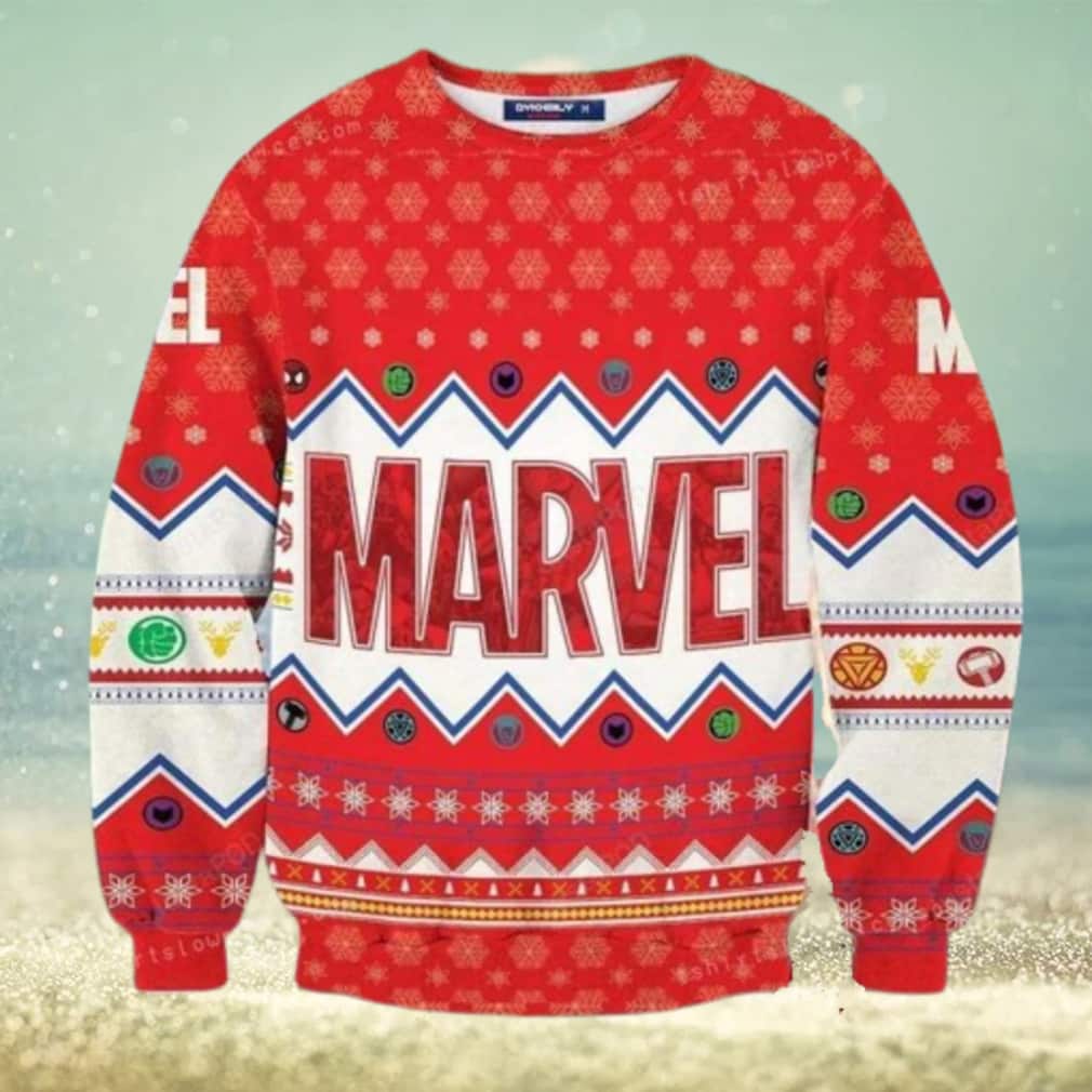 Marvel Ugly Christmas Sweater Snowflake Pattern Marvel Ugly Christmas Sweater Snowflake Pattern