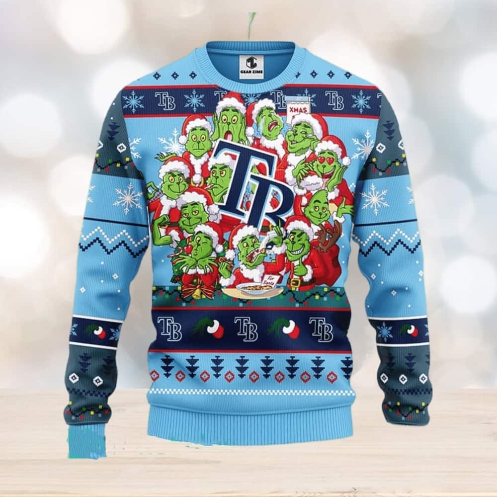 Cute 12 Grinch MLB Tampa Bay Rays Ugly Christmas Sweater Cute 12 Grinch MLB Tampa Bay Rays Ugly Christmas Sweater