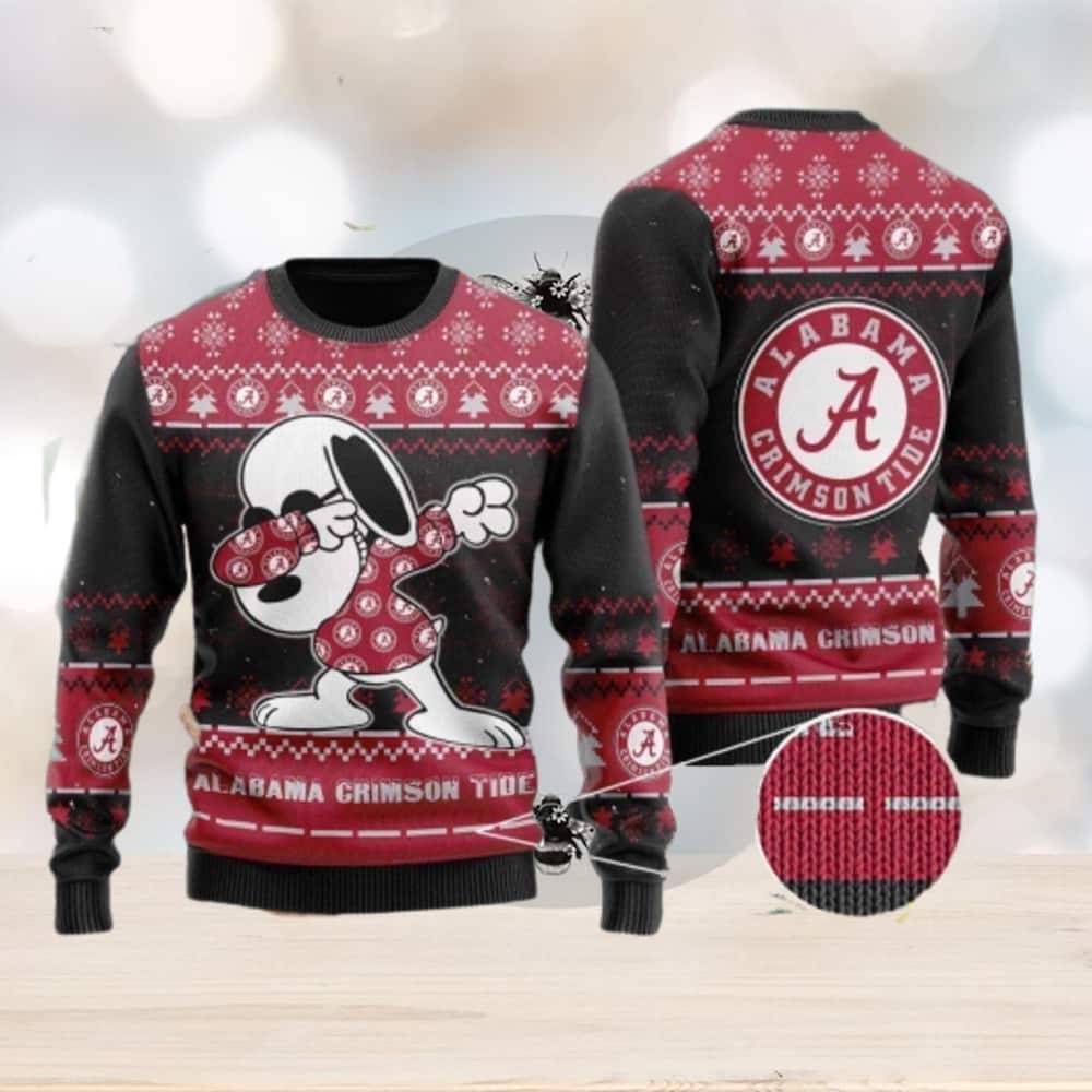 NFL Alabama Crimson Tide Ugly Christmas Sweater Snoopy Dabbing NFL Alabama Crimson Tide Ugly Christmas Sweater Snoopy Dabbing
