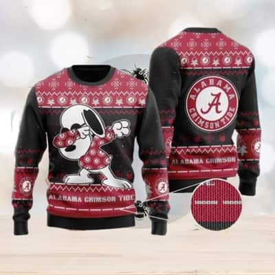 NFL Alabama Crimson Tide Ugly Christmas Sweater Snoopy Dabbing