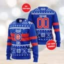 Blue MLB Chicago Cubs Ugly Christmas Sweater Custom Name Number Blue MLB Chicago Cubs Ugly Christmas Sweater Custom Name Number