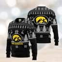 Black NCAA Iowa Hawkeyes Ugly Christmas Sweater